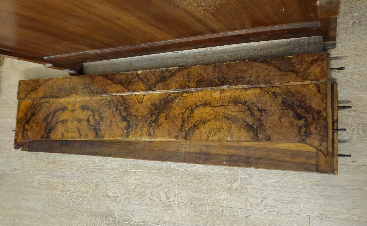 Walnut Burr Boat Bed - Charles X / Restoration / Louis Philippe Period-photo-5