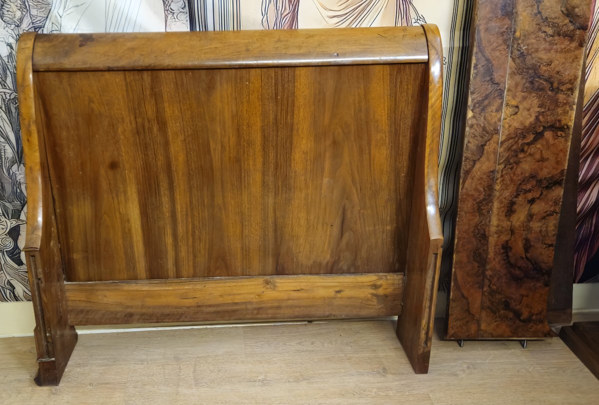 Walnut Burr Boat Bed - Charles X / Restoration / Louis Philippe Period-photo-6