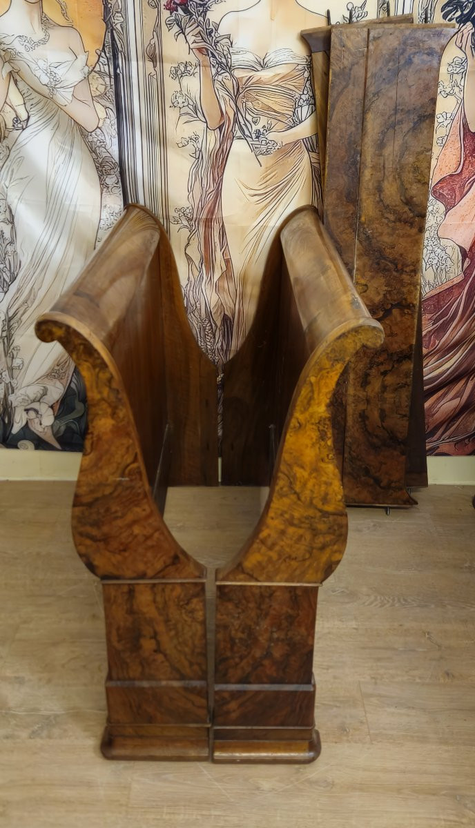 Walnut Burr Boat Bed - Charles X / Restoration / Louis Philippe Period-photo-7