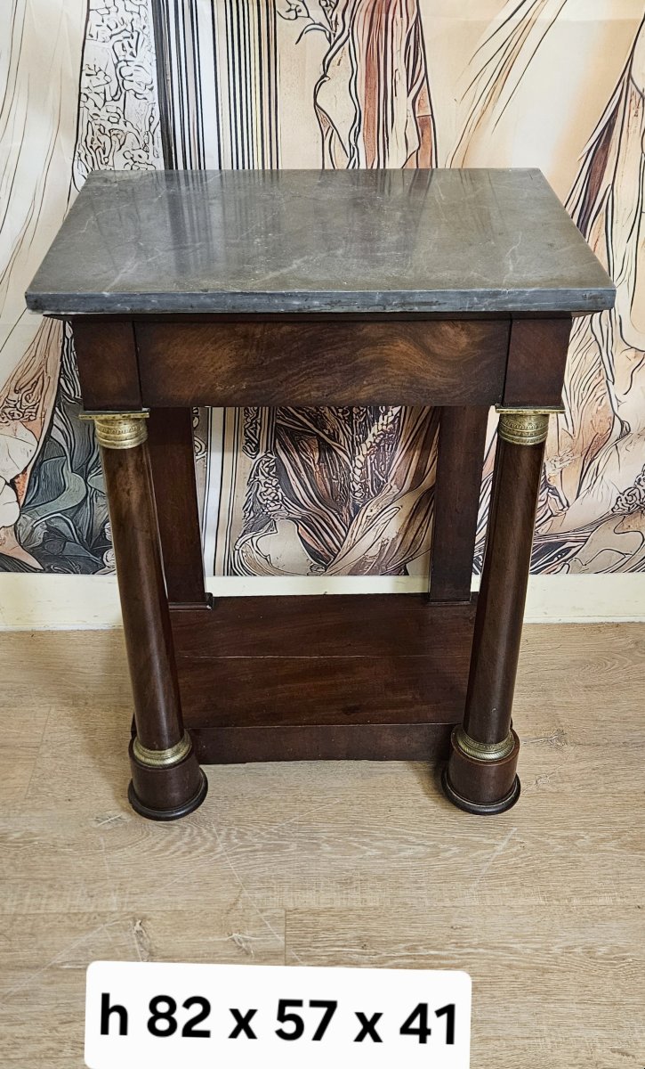 Console en acajou et marbre  époque Empire-photo-8