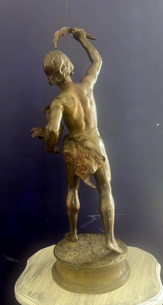 Henri Plé (1853-1922): Vainqueur Au Coq - Sculpture In Patinated Bronze - 19th Century-photo-6