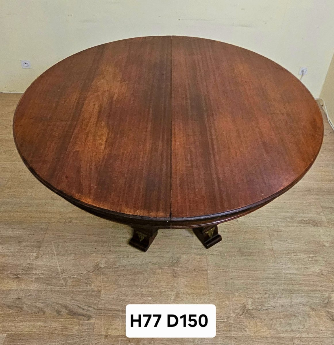 Large Round Table With Extensions - Column Base - Empire Period / Mahogany-photo-8