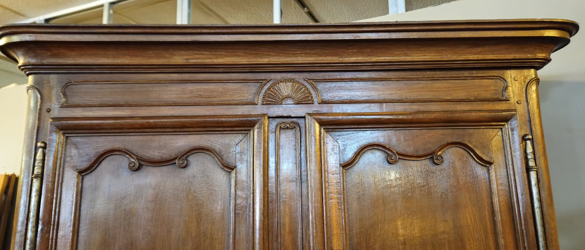 Importante armoire d’époque Louis XV en noyer massif -photo-7