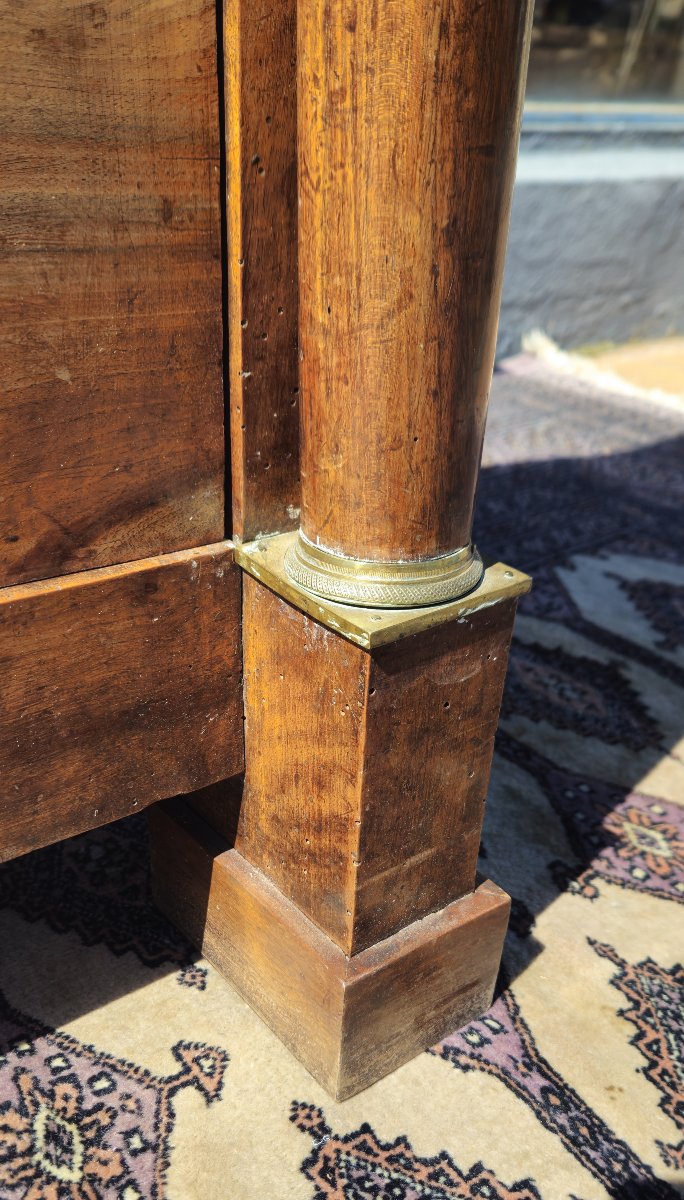 Empire Period Walnut Chest Of Drawers With Detached Columns-photo-4