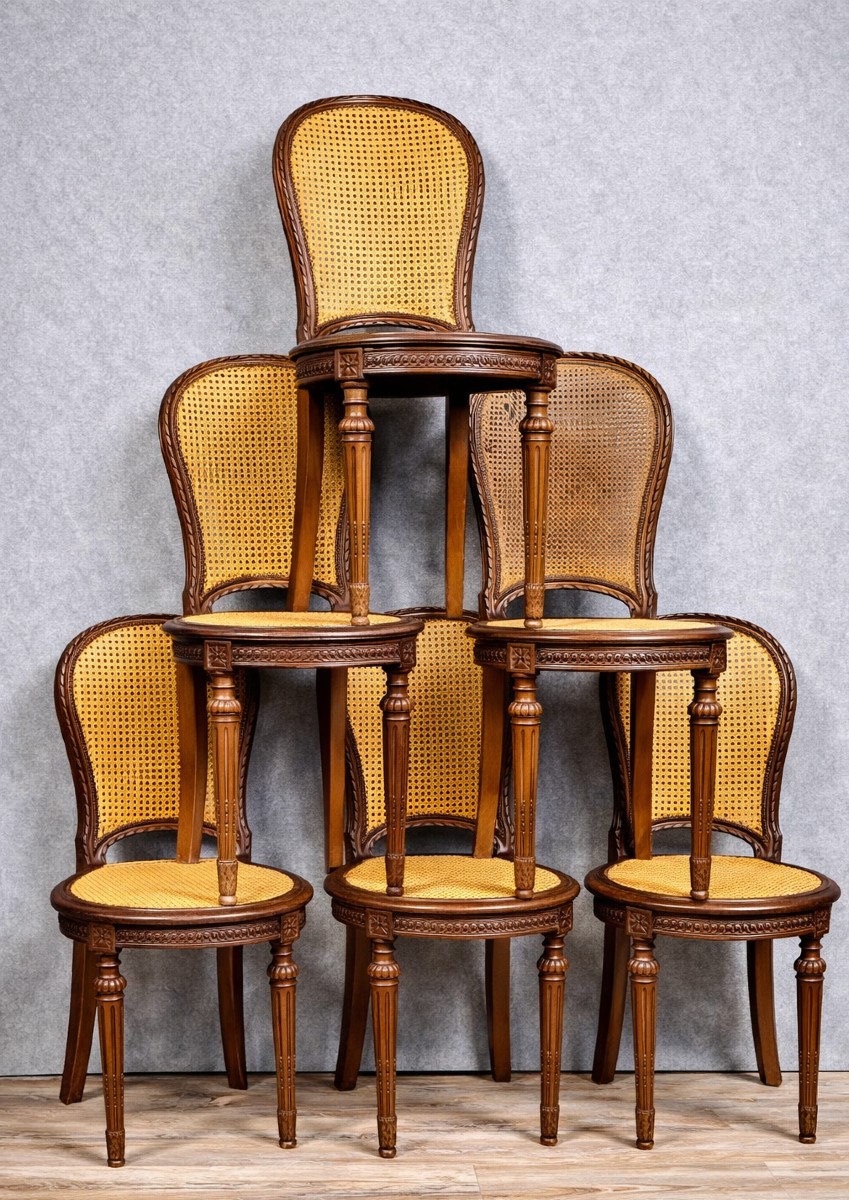 Set Of 6 Louis XVI Style Mahogany 