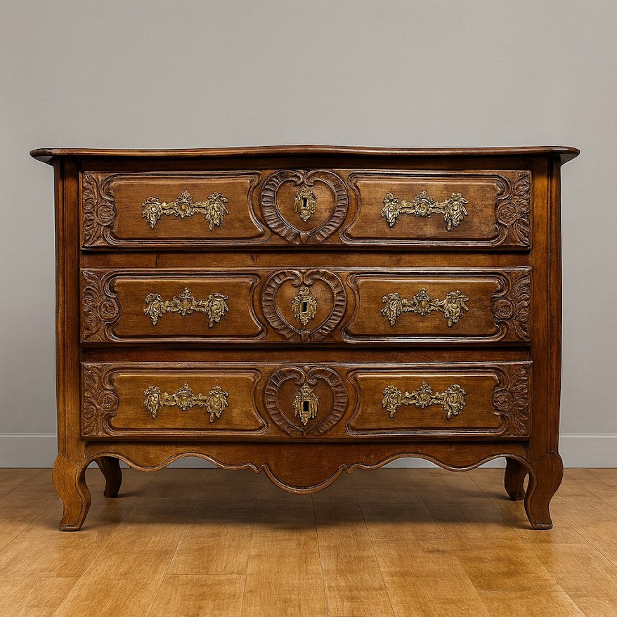 An Important Louis XV Lyonnaise Chest Of Drawers In Solid Walnut-photo-6