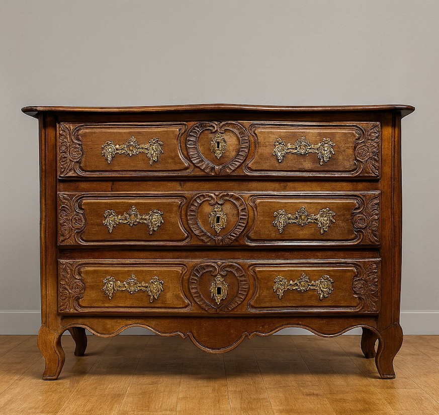 An Important Louis XV Lyonnaise Chest Of Drawers In Solid Walnut