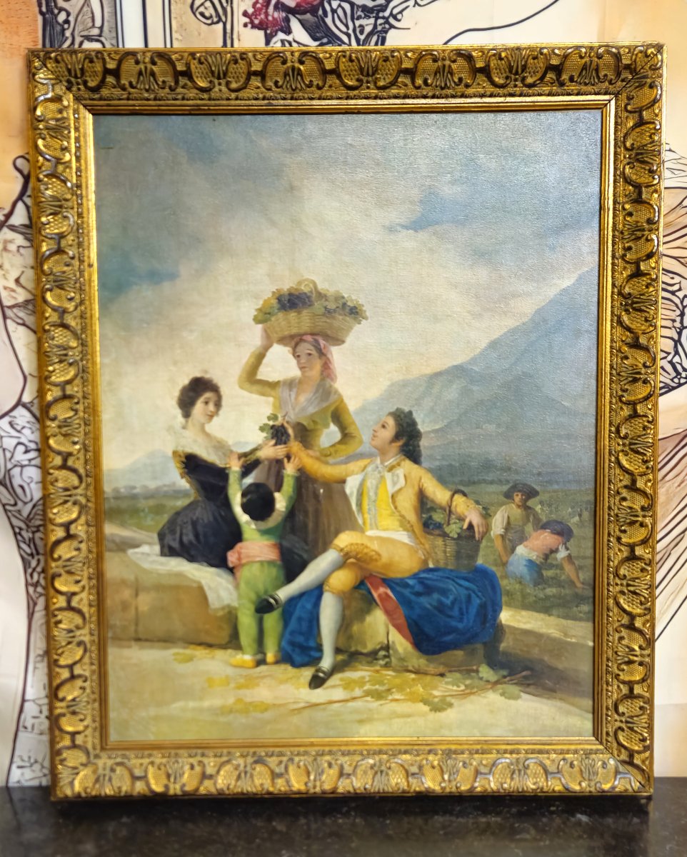 Scène Galante dans le Goût du XVIIIe – Huile sur panneau - école Italienne -photo-1