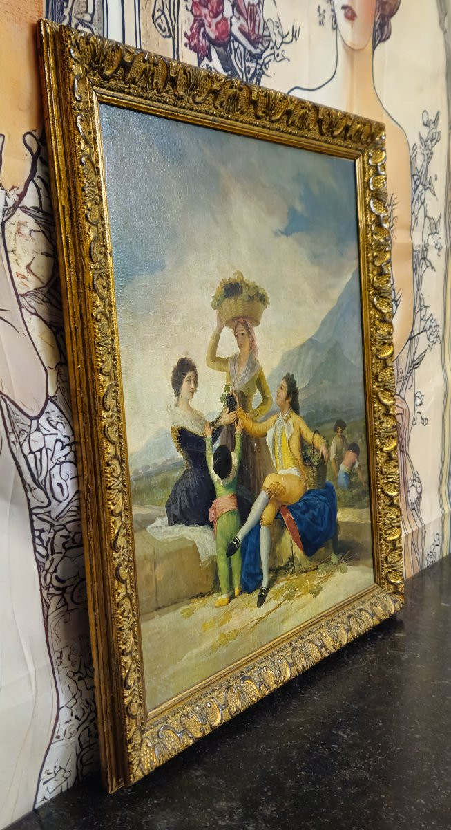 Scène Galante dans le Goût du XVIIIe – Huile sur panneau - école Italienne -photo-3