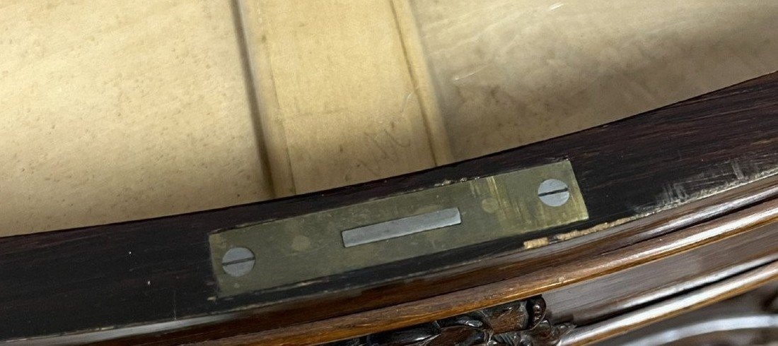 Napoleon III Period Curved Display Case In Mahogany-photo-6
