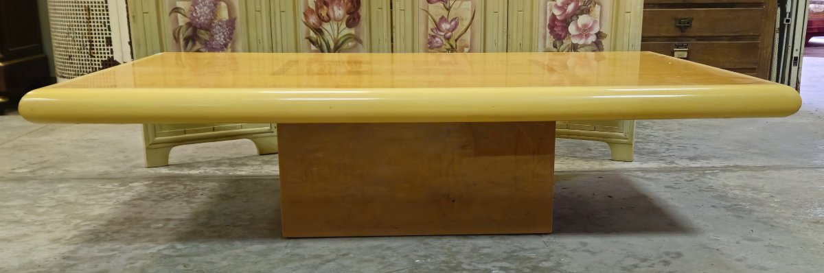 Design Coffee Table In Maple - Inlaid Top - 1970s-photo-1