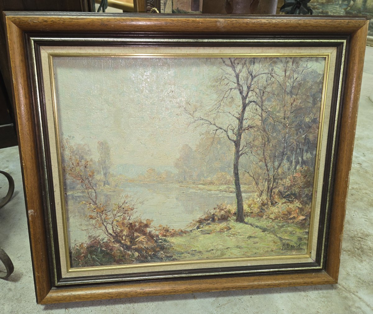 Oil On Canvas - Waterscape - Signed H. David-photo-3