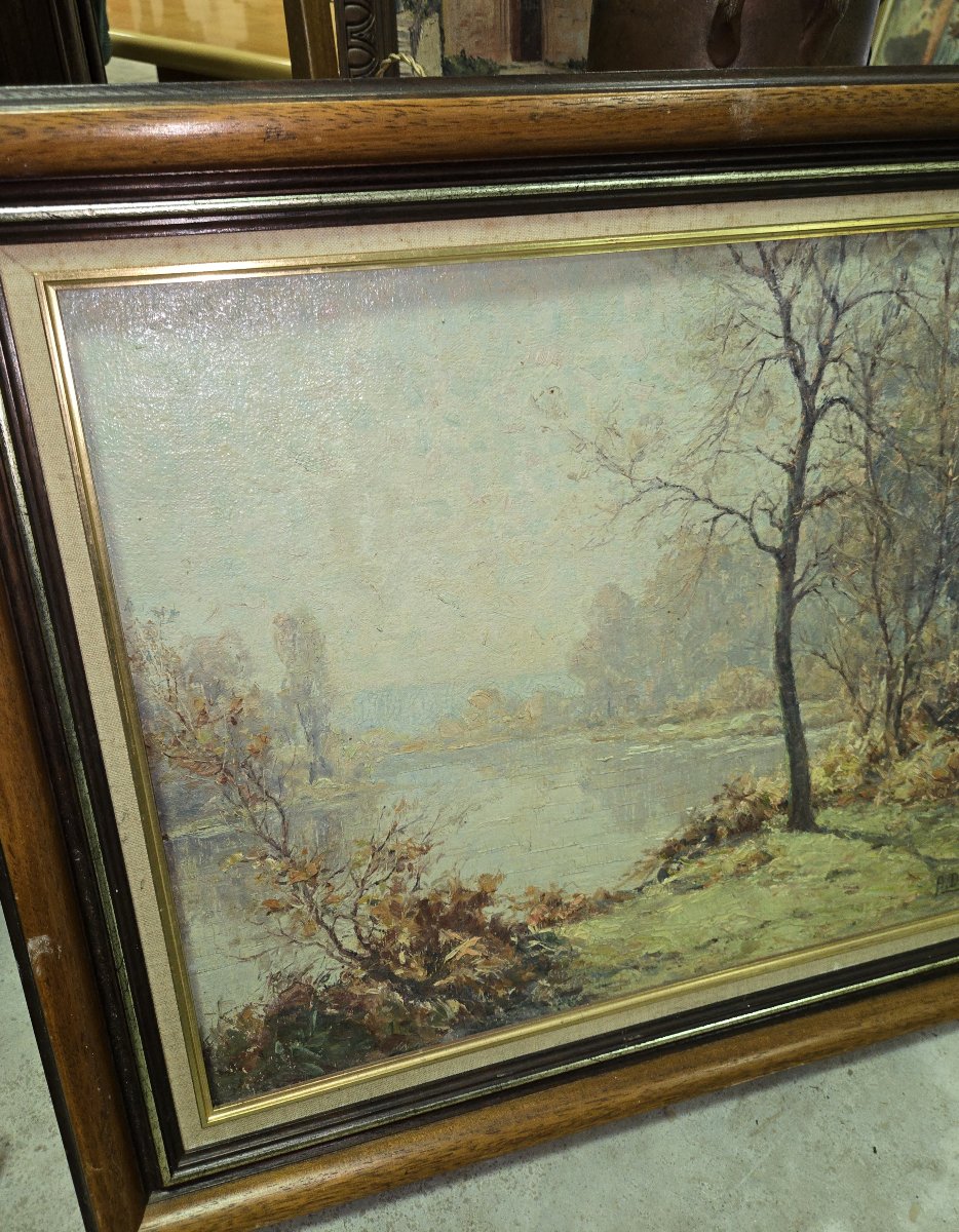Oil On Canvas - Waterscape - Signed H. David-photo-5