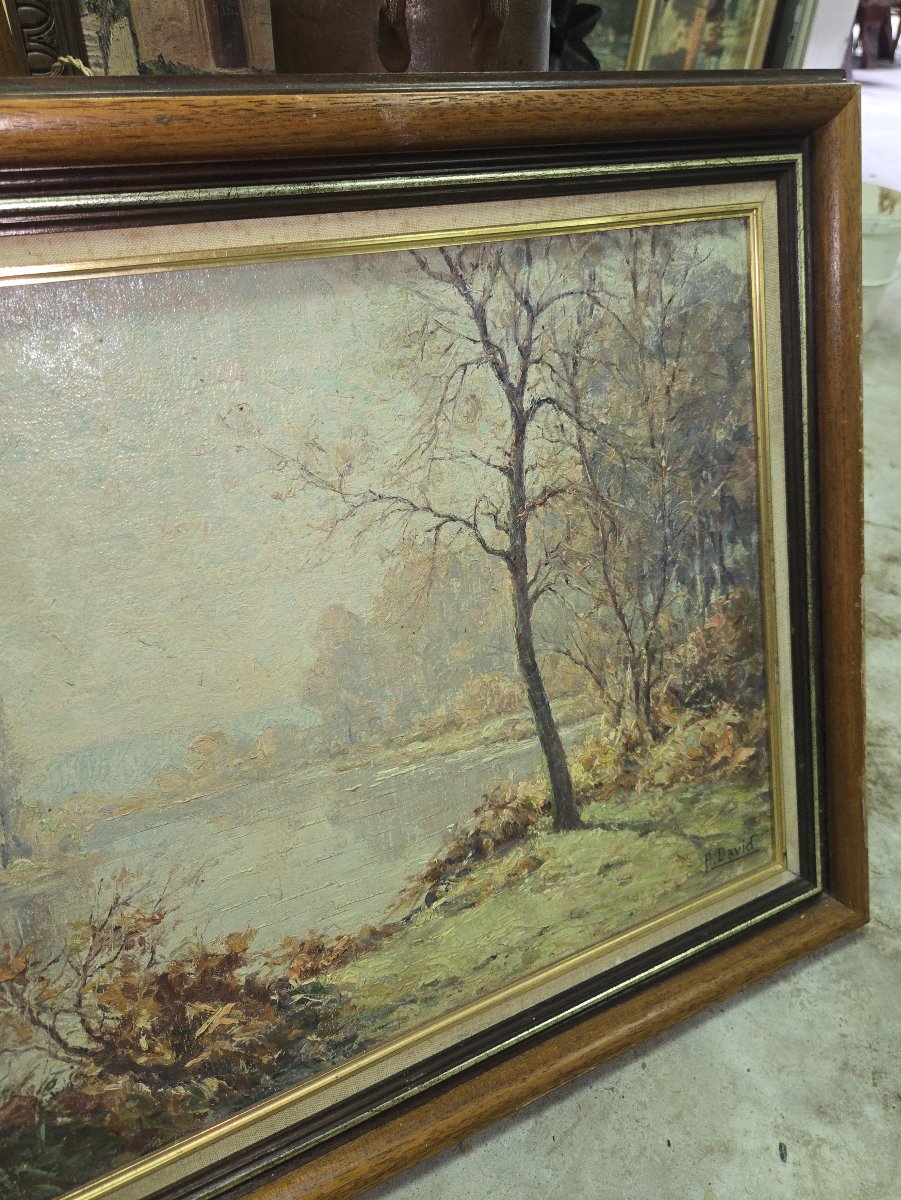 Oil On Canvas - Waterscape - Signed H. David-photo-6