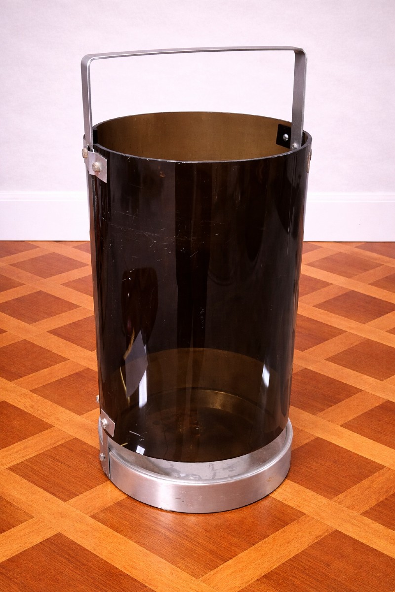 Fontana Arte Design Max Ingrand: Umbrella Stand In Metal And Plexiglas