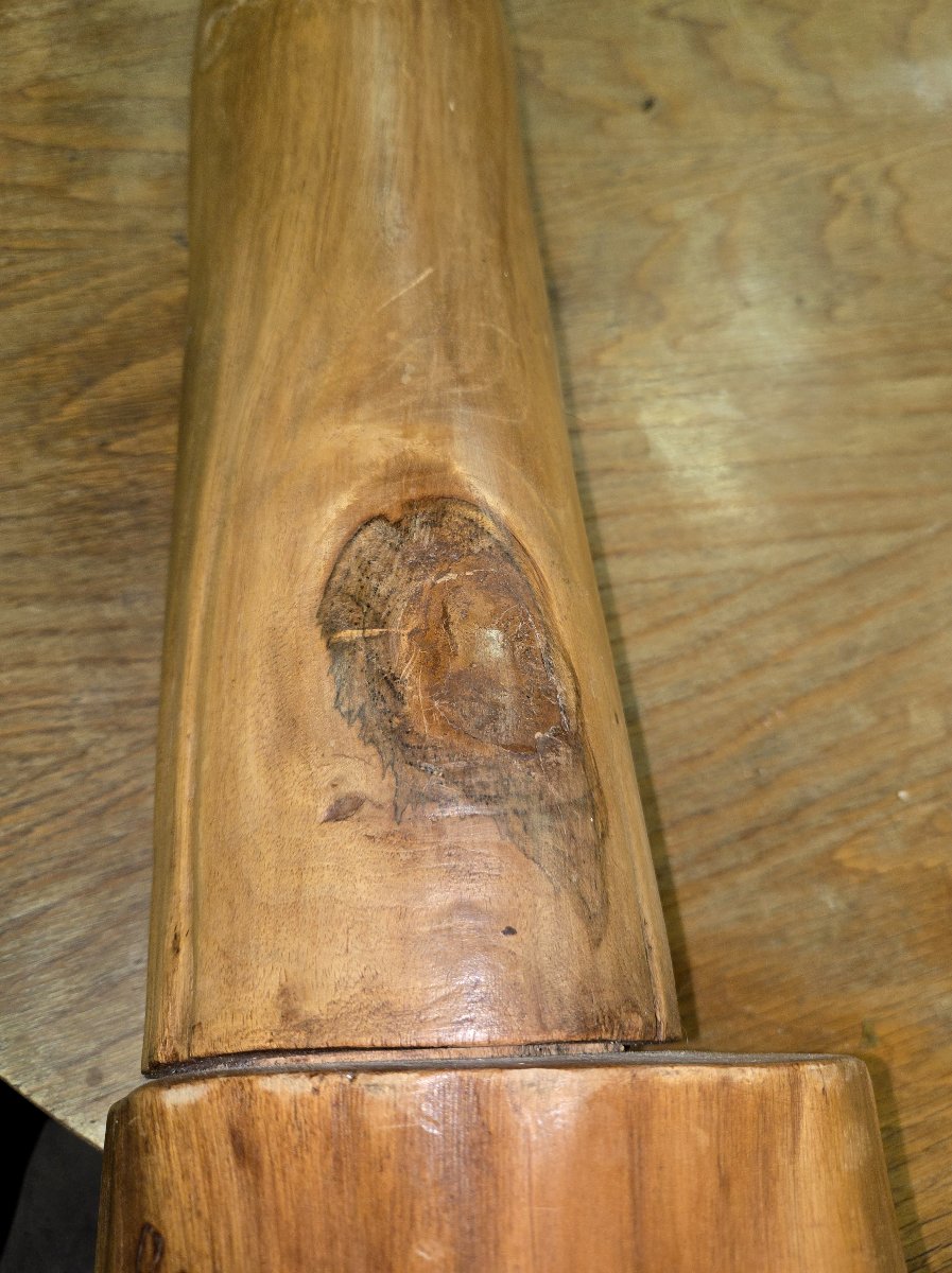Wood Sculpture - Woman At Prayer - Signed Gen - H. 78 Cm-photo-7