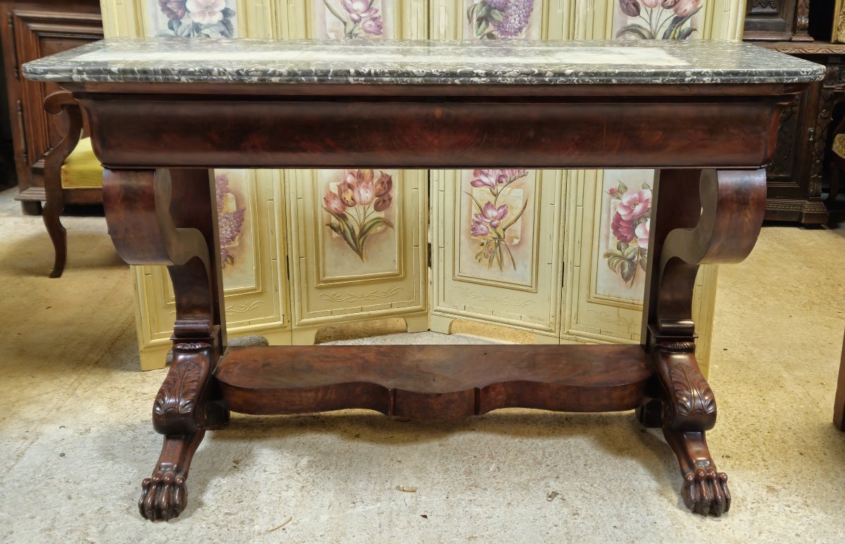Restoration Empire Period Mahogany Console With Claw Feet-photo-1