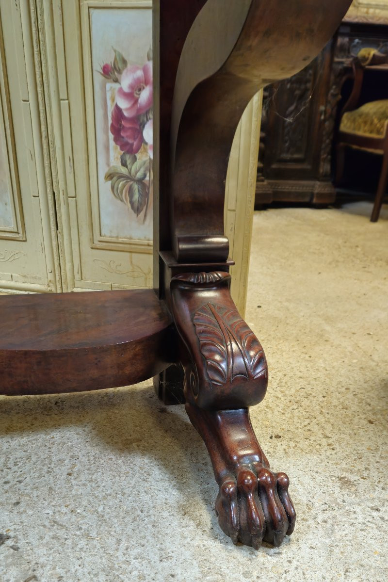 Restoration Empire Period Mahogany Console With Claw Feet-photo-5