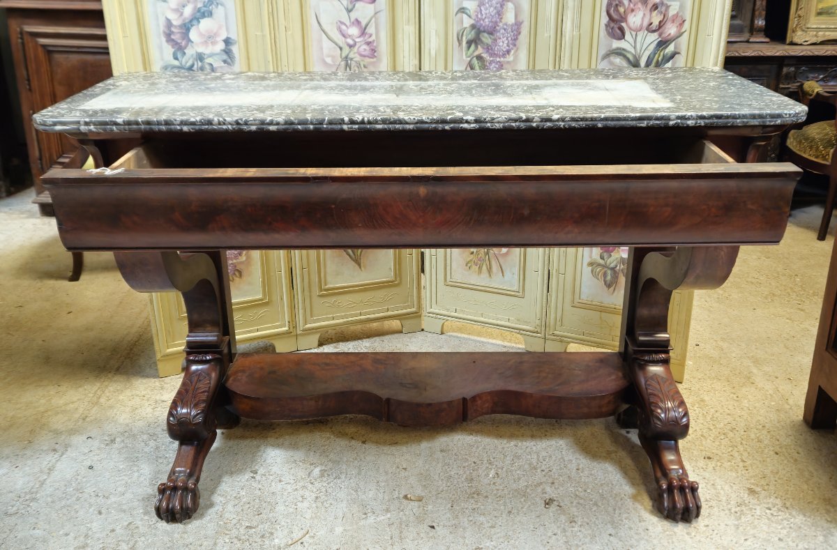 Restoration Empire Period Mahogany Console With Claw Feet-photo-7