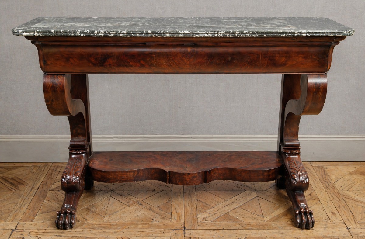 Restoration Empire Period Mahogany Console With Claw Feet