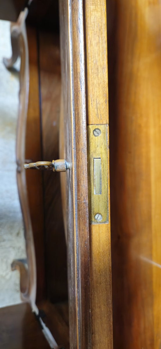 Louis XV Style Cabinet Bookcase In Marquetry-photo-5