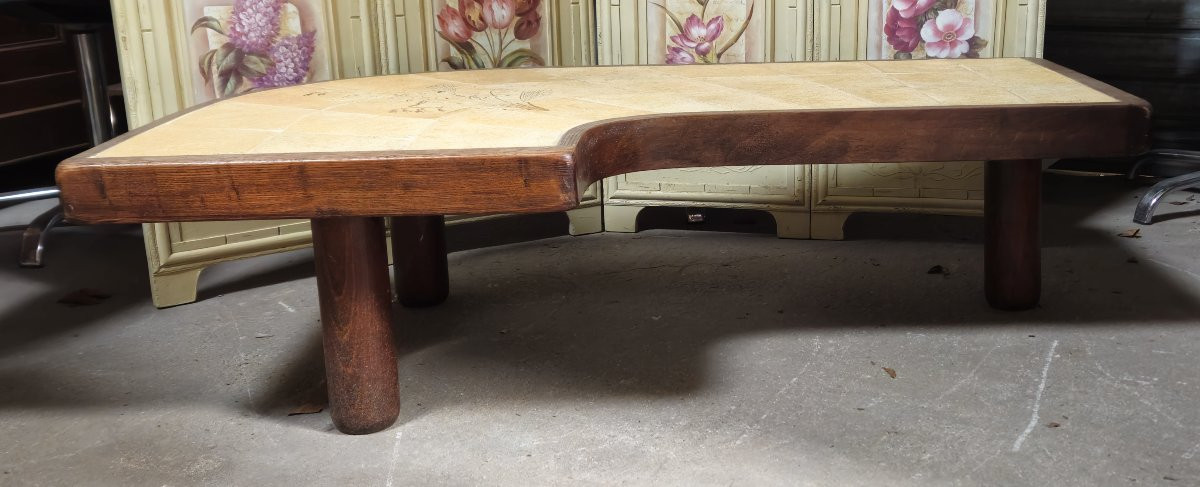 Biomorphic Ceramic Coffee Table - Signed Barrois - Années 50/60-photo-1
