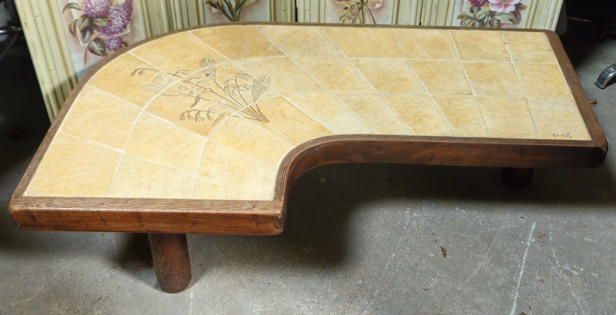 Biomorphic Ceramic Coffee Table - Signed Barrois - Années 50/60-photo-2
