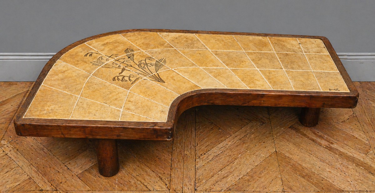 Biomorphic Ceramic Coffee Table - Signed Barrois - Années 50/60