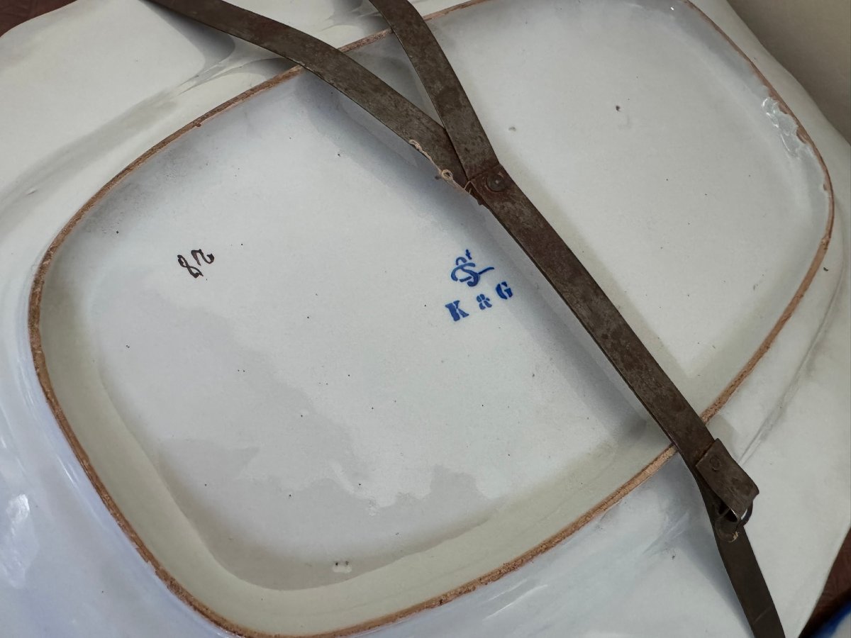Keller Et Guerin: Suite Of Two Polychrome Earthenware Dishes - 19th Century-photo-6