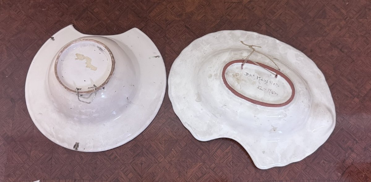 Deux plats à barbe en faïence – Moustiers et Est de la France – XIXe siècle -photo-6