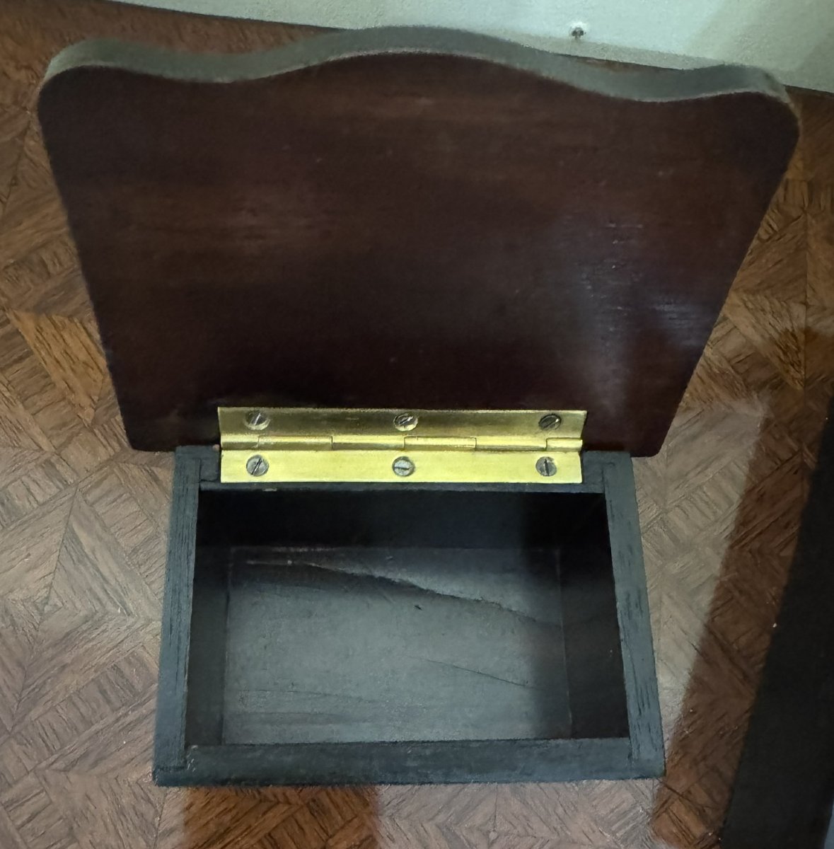 Deux coffrets Napoléon III en bois noirci et filets de laiton – XIXe siècle -photo-3