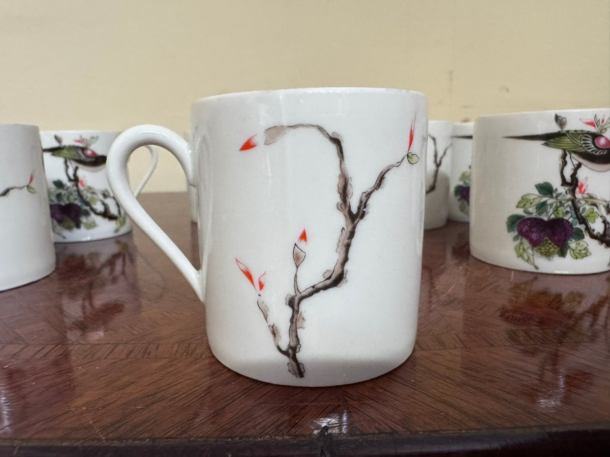 Service à thé en porcelaine de Limoges – Décor Asiatique “Oiseau et Pivoine” – Série numérotée -photo-4