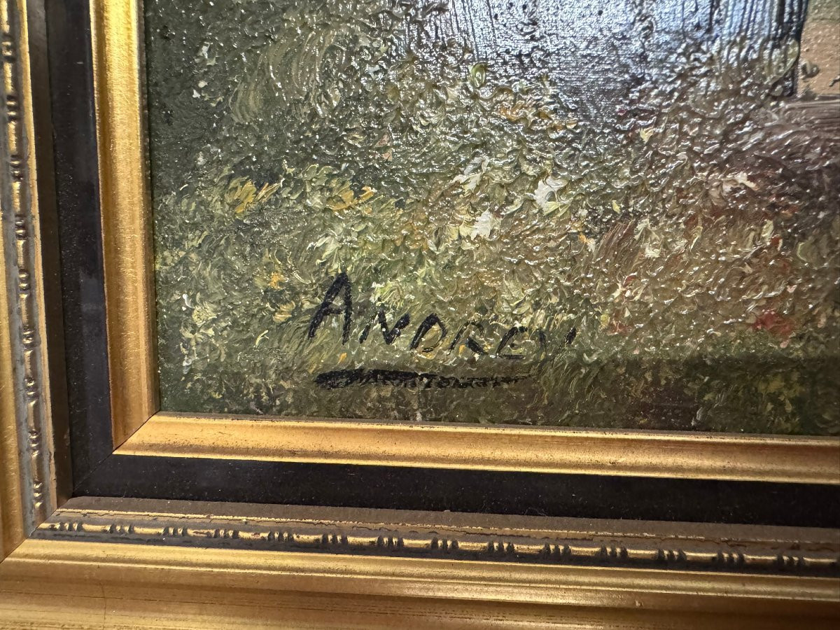 Paysage De Campagne - Oil On Panel Signed Anderson-photo-4