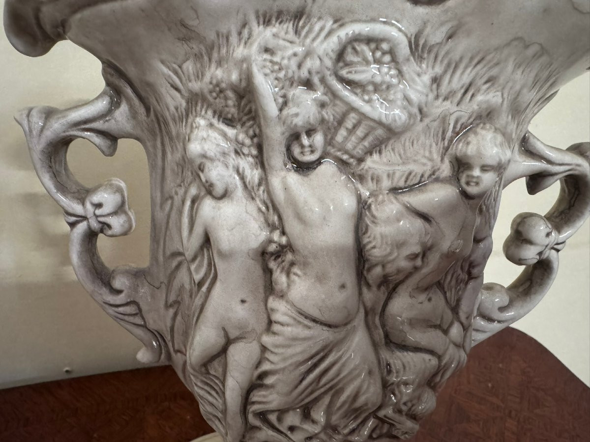 Garniture trois piéces en céramique à décor néo-classique-photo-4