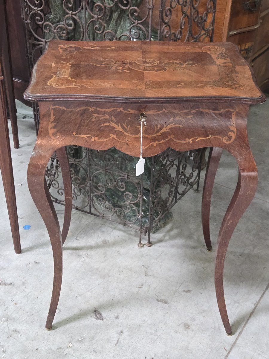 Napoleon III Period Book Table, In Marquetry-photo-2