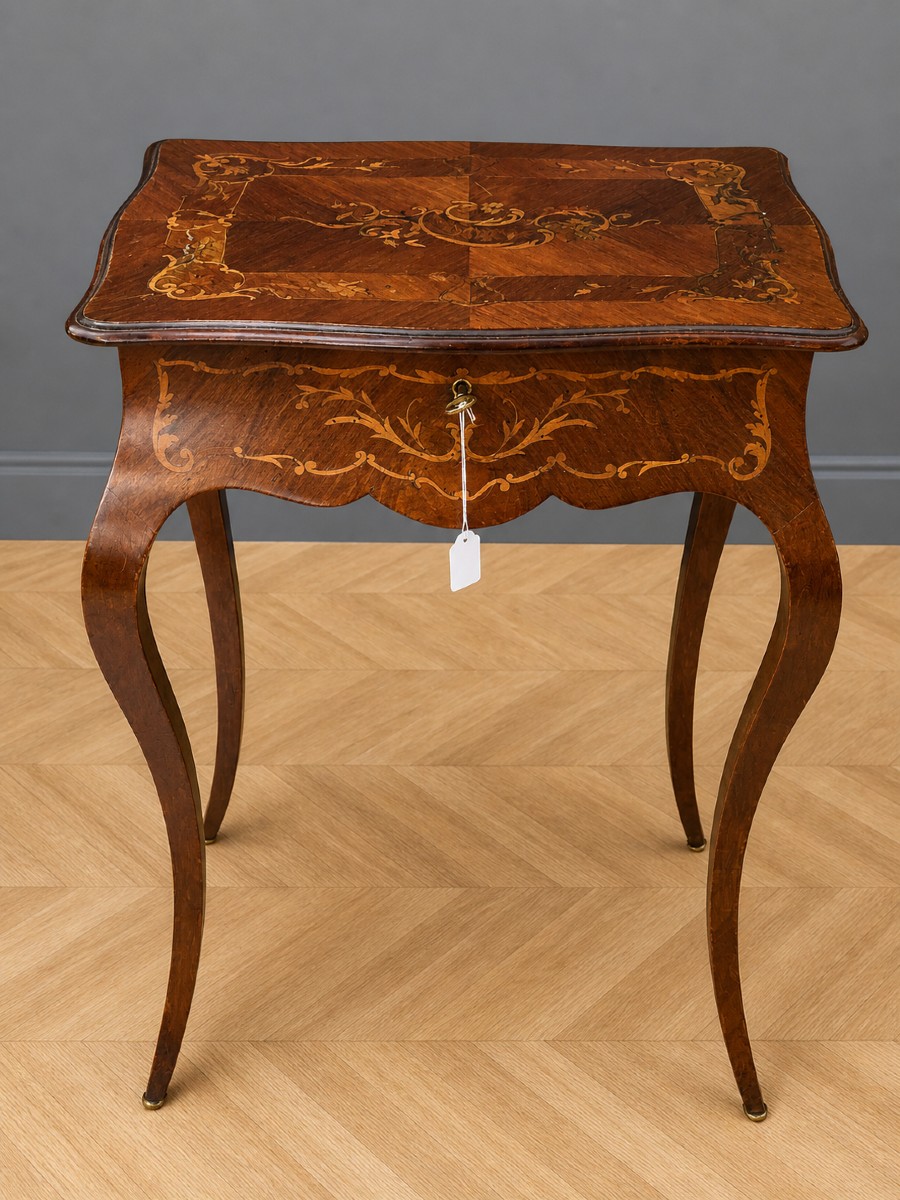 Napoleon III Period Book Table, In Marquetry