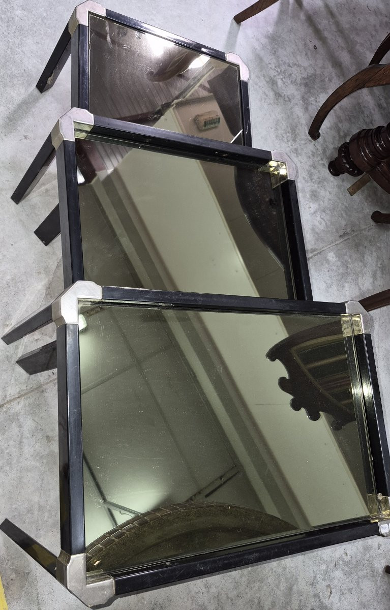 Suite de trois tables gigognes au design moderniste-photo-3