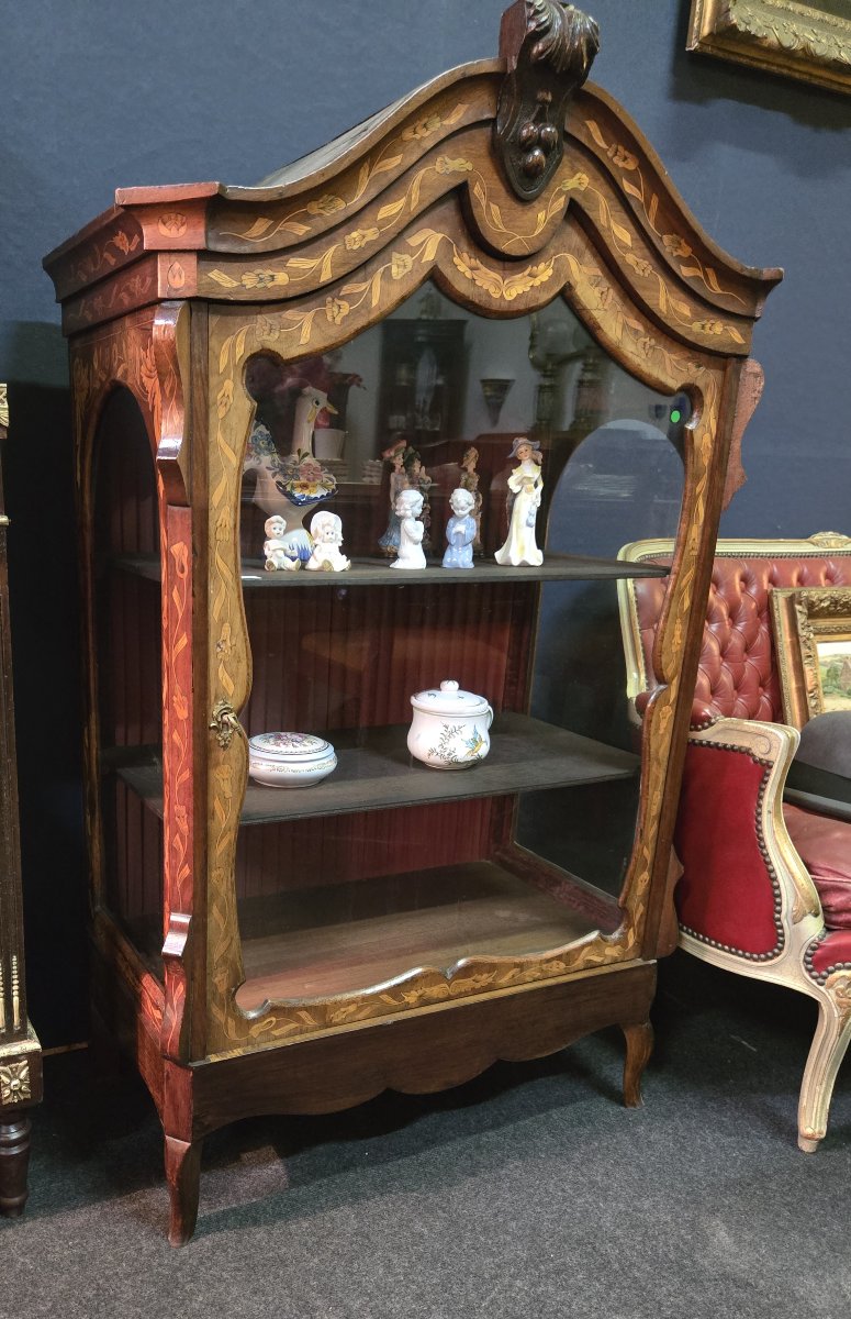 18th Century Dutch Display Case In Marquetry-photo-1