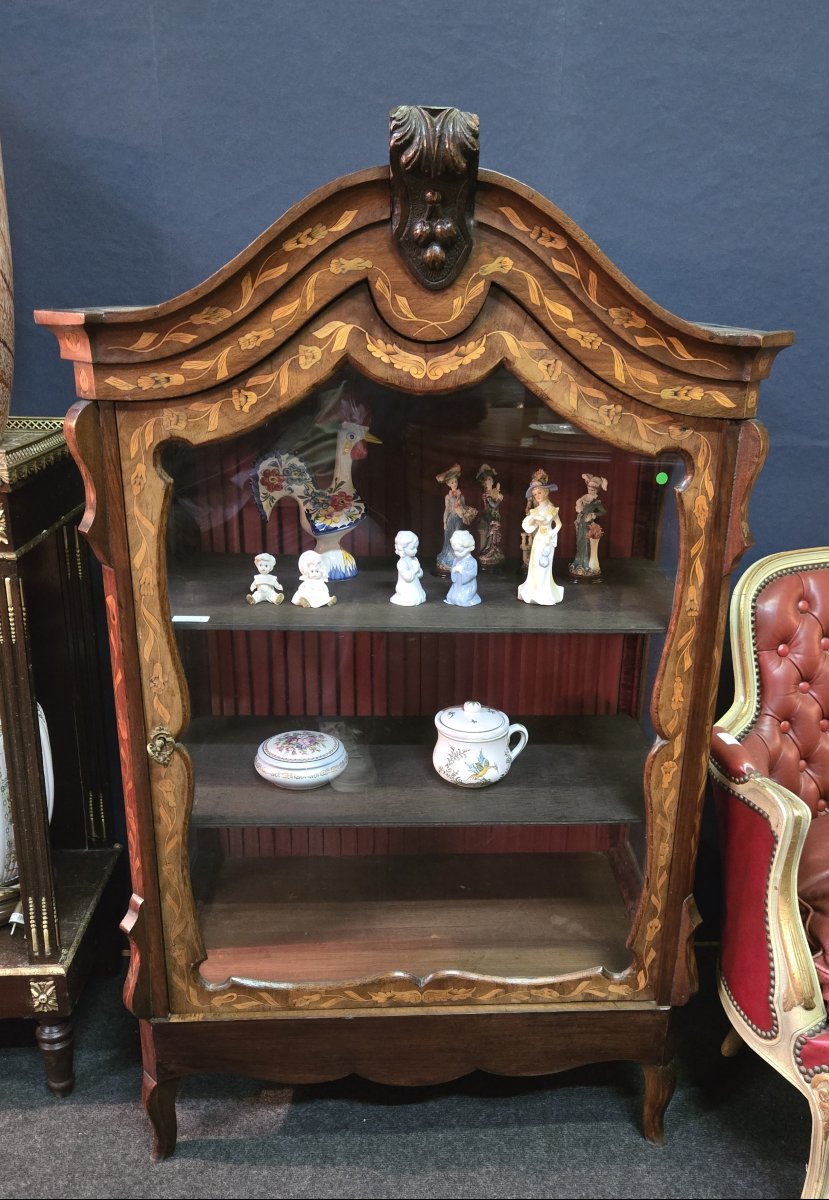18th Century Dutch Display Case In Marquetry-photo-2