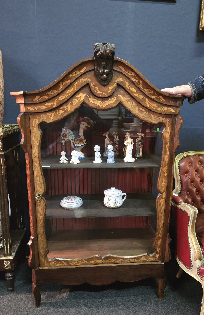 18th Century Dutch Display Case In Marquetry-photo-3