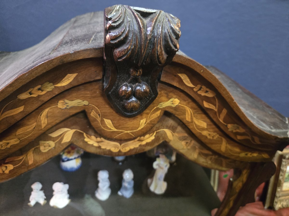 18th Century Dutch Display Case In Marquetry-photo-4