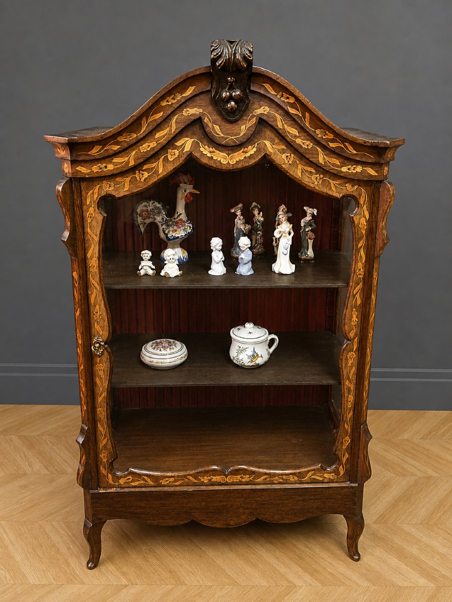 18th Century Dutch Display Case In Marquetry-photo-7