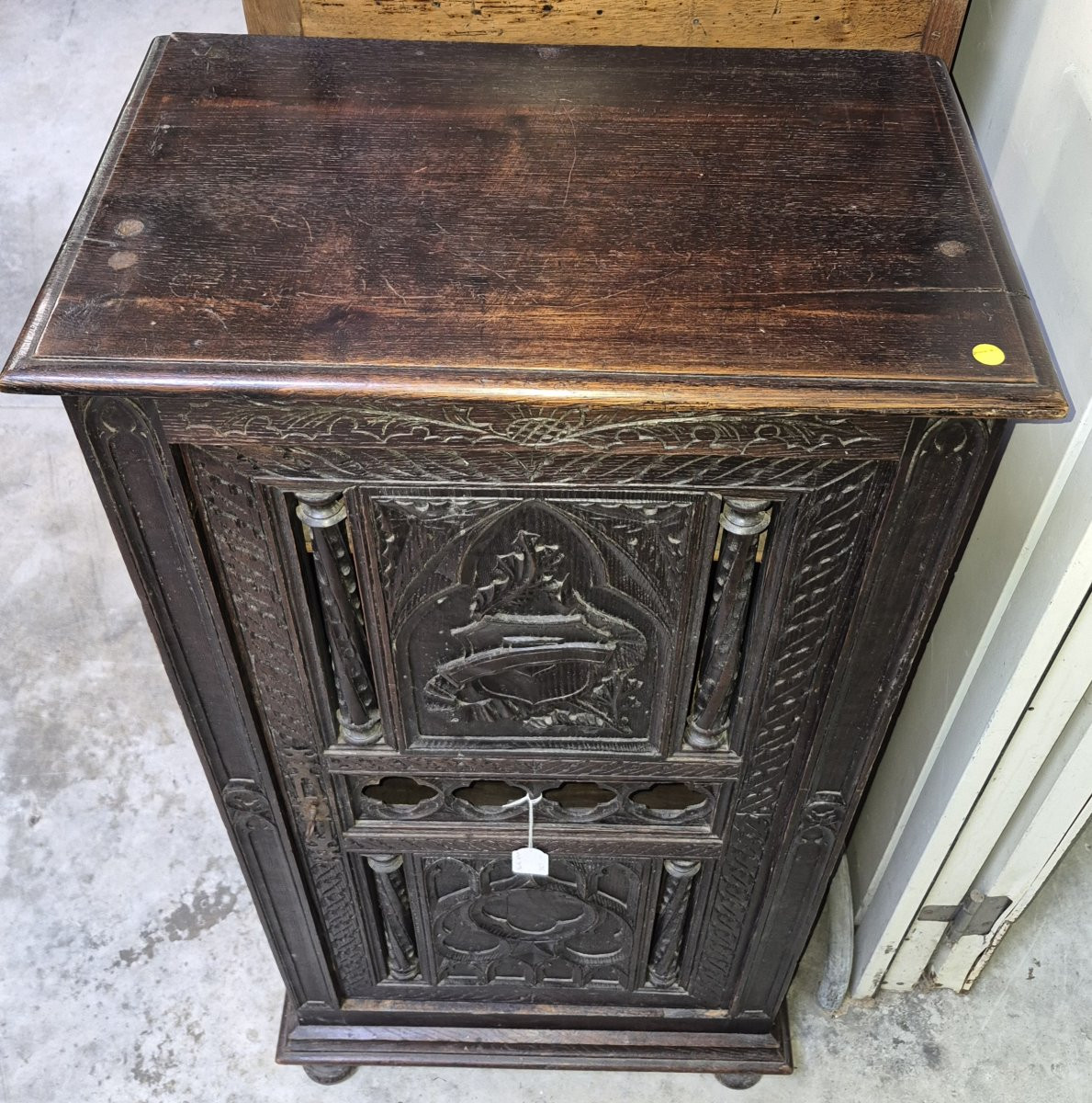 Richly Carved Oak Cabinet Of Gothic Inspiration-photo-2