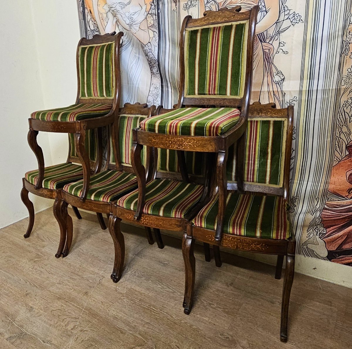 Suite Of Six Charles X Period Inlaid Rosewood Chairs-photo-2