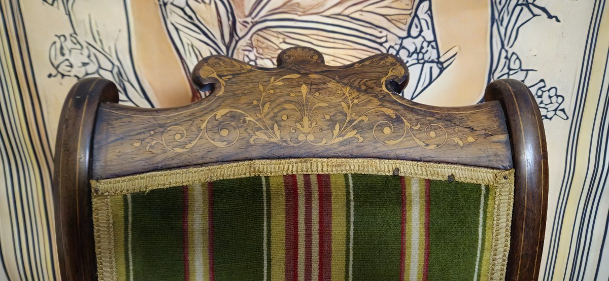 Suite Of Six Charles X Period Inlaid Rosewood Chairs-photo-5