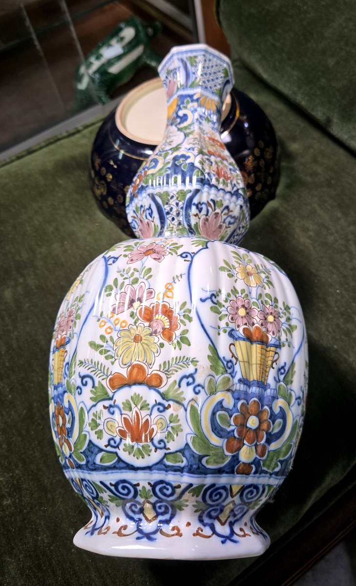 Grand vase en faïence à panse balustre et col élancé-photo-2