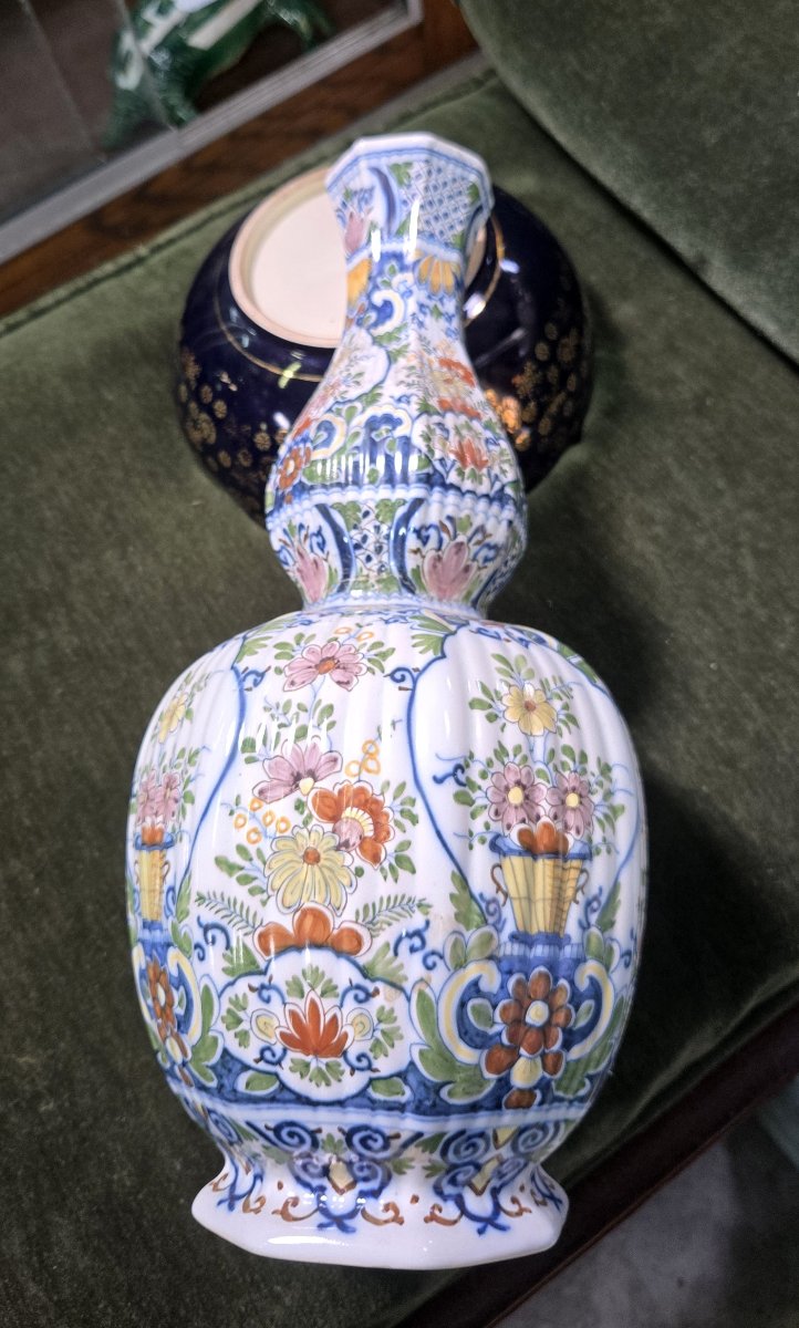 Grand vase en faïence à panse balustre et col élancé-photo-3