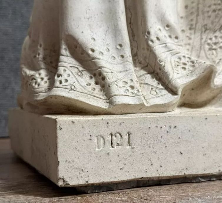 Grande statue religieuse en terre cuite -photo-1