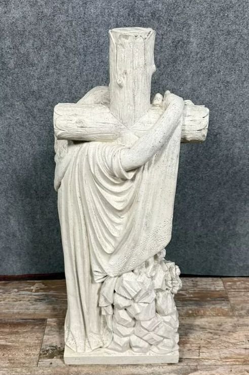 Grande statue religieuse en terre cuite -photo-2