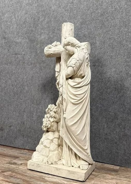 Grande statue religieuse en terre cuite -photo-4